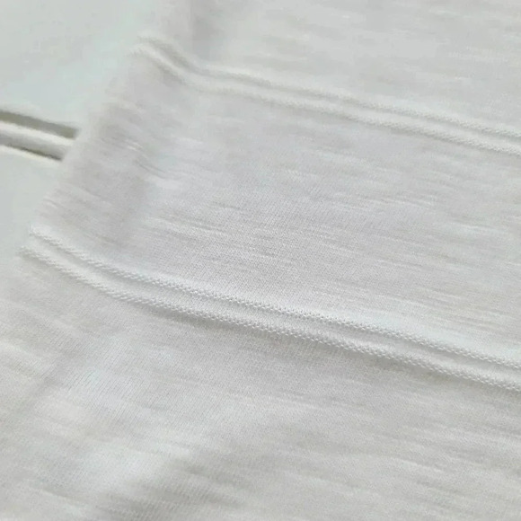 Gap Kids Cotton Poly Blend Pocket T-Shirt Off-White Ivory Striped Sz M 8 - Picture 8 of 8